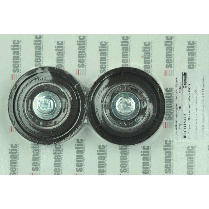 BL-C144AATA01 | 2x Nylon PA 66 cladded polyurethane upper roller for carriage D.74mm (external),